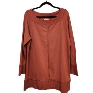EUC SOFT SURROUDINGS RUST LONG SLEEVE TUNIC TOP SZ XL